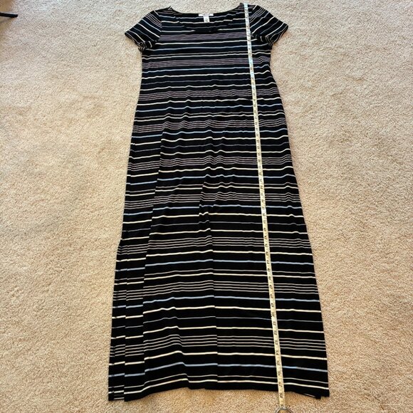 White House Black Market Striped T-shirt Jersey Maxi Dress Women's Size Large - Picture 12 of 13